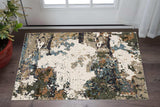 3' X 5' Blue and Ivory Abstract Power Loom Area Rug - Homeroots - Flyclothing LLC