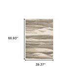 3' X 5' Blue and Gray Abstract Power Loom Area Rug - Homeroots - Flyclothing LLC