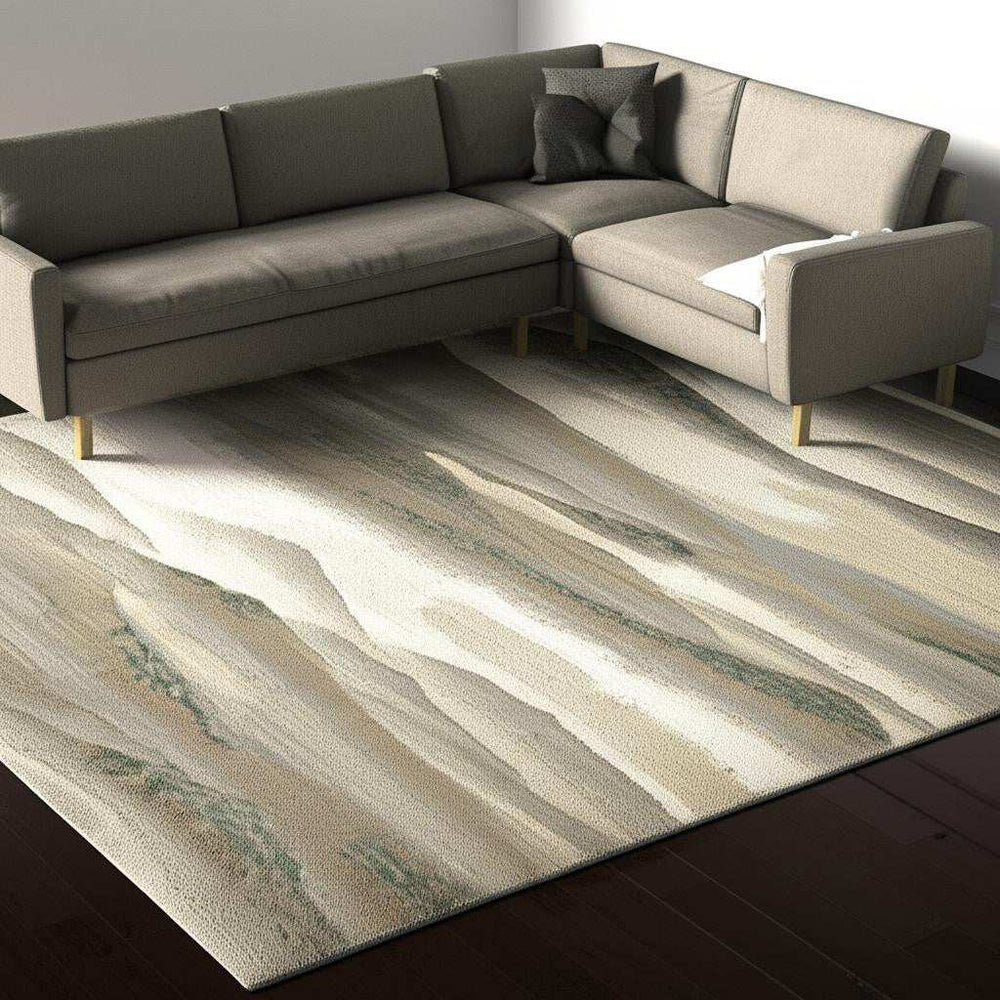 5' X 7' Blue and Gray Abstract Power Loom Area Rug - Homeroots - Flyclothing LLC