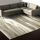 5' X 7' Blue and Gray Abstract Power Loom Area Rug - Homeroots - Flyclothing LLC