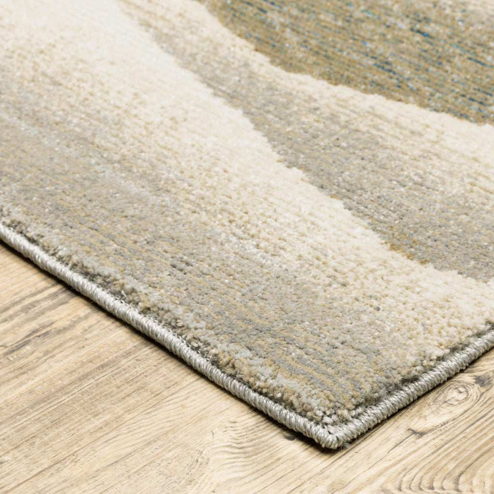 5' X 7' Blue and Gray Abstract Power Loom Area Rug - Homeroots - Flyclothing LLC