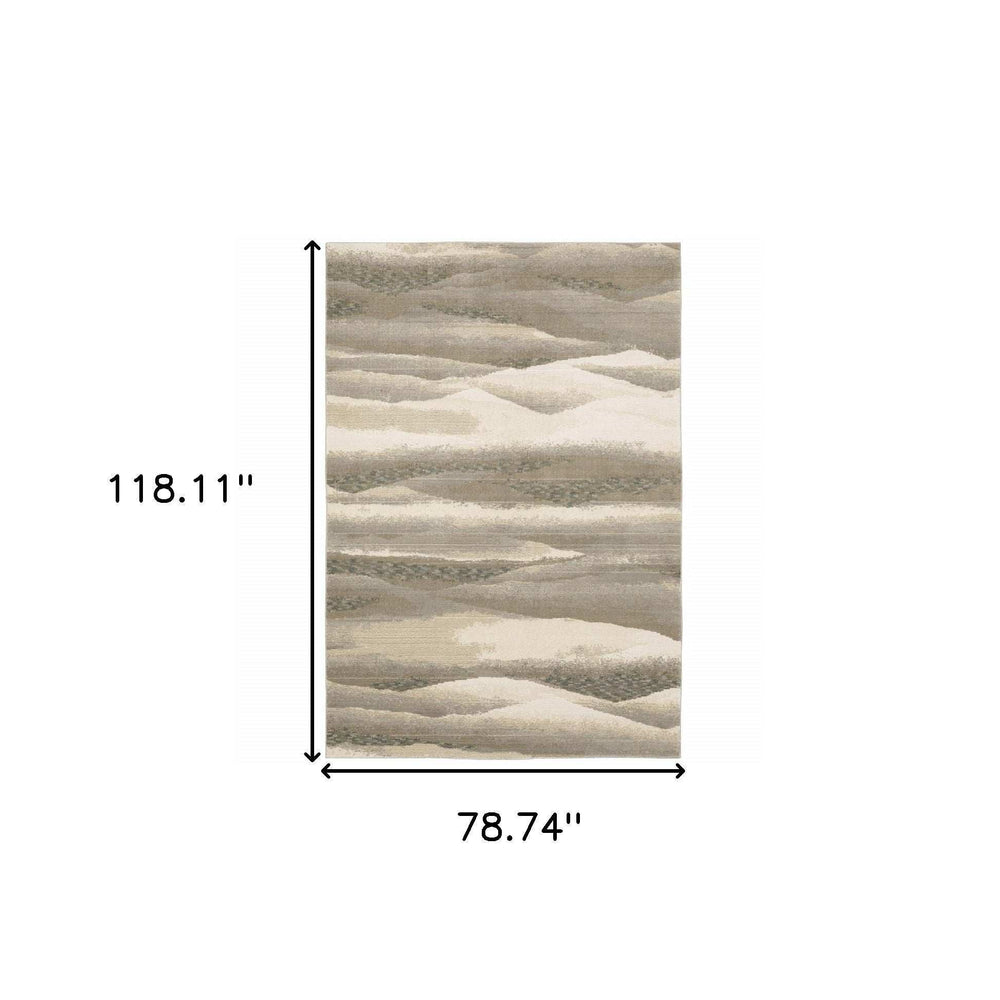 7' X 10' Blue and Gray Abstract Power Loom Area Rug - Homeroots - Flyclothing LLC