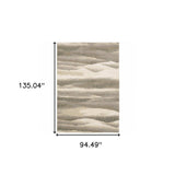 8' X 11' Blue and Gray Abstract Power Loom Area Rug - Homeroots - Flyclothing LLC