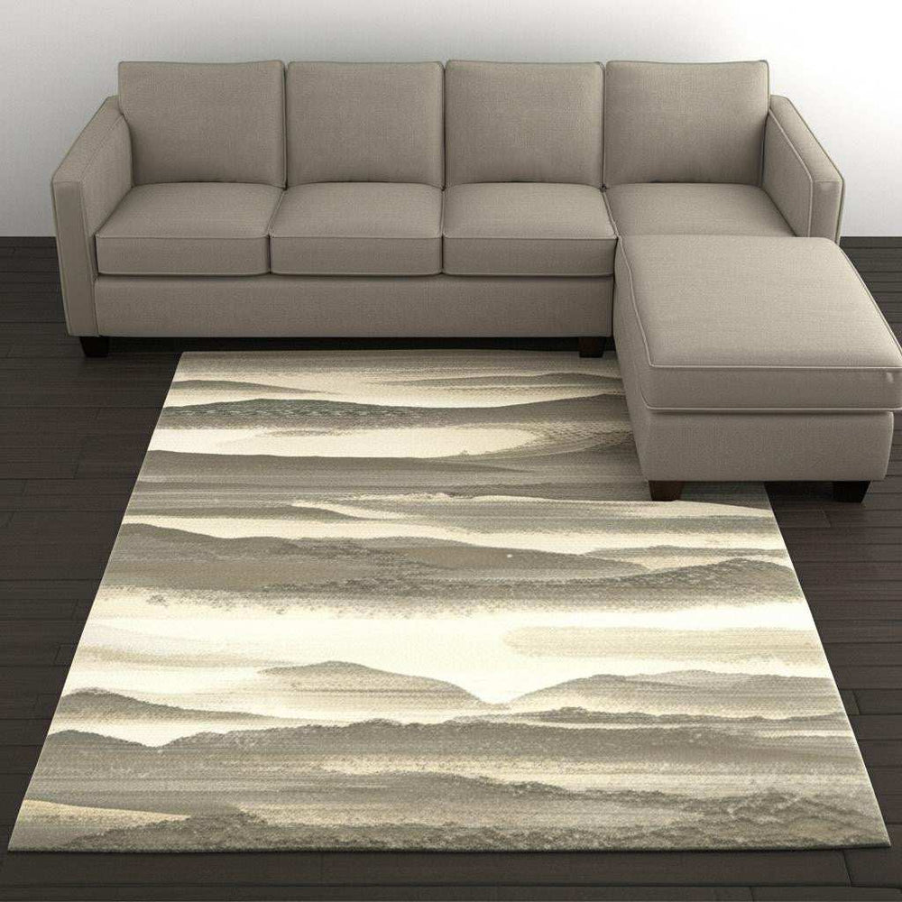 9' X 12' Blue and Gray Abstract Power Loom Area Rug - Homeroots - Flyclothing LLC