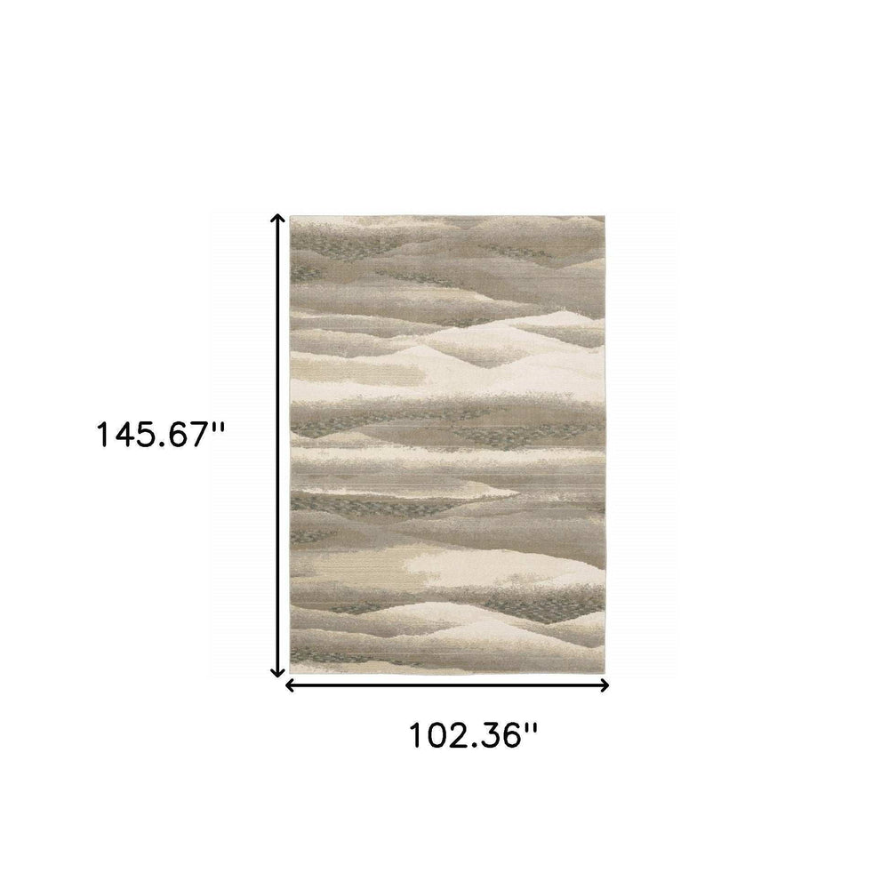 9' X 12' Blue and Gray Abstract Power Loom Area Rug - Homeroots - Flyclothing LLC