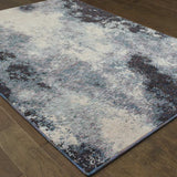 10' X 13' Blue and Ivory Abstract Power Loom Area Rug - Homeroots - Flyclothing LLC
