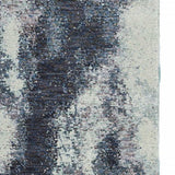 8' Runner Blue and Ivory Abstract Power Loom Runner Rug - Homeroots - Flyclothing LLC