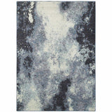 8' X 11' Blue and Ivory Abstract Power Loom Area Rug - Homeroots - Flyclothing LLC