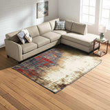 8' X 11' Blue and Beige Abstract Power Loom Area Rug - Homeroots - Flyclothing LLC