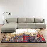 9' X 12' Blue and Beige Abstract Power Loom Area Rug - Homeroots - Flyclothing LLC