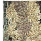 12' Runner Blue and Brown Abstract Power Loom Runner Rug - Homeroots - Flyclothing LLC