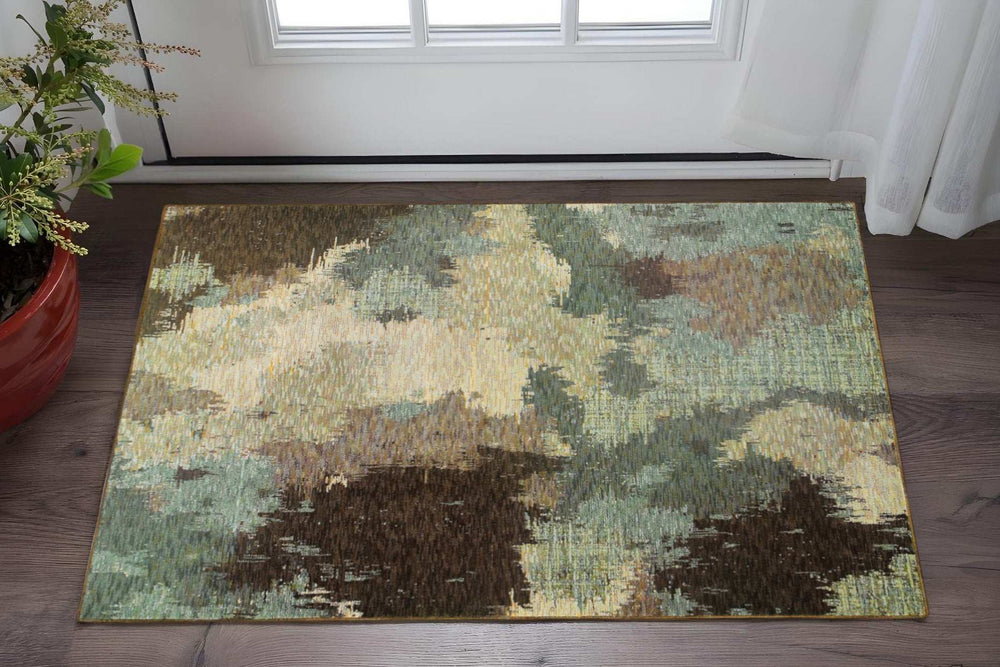 3' X 5' Blue and Ivory Abstract Power Loom Area Rug - Homeroots - Flyclothing LLC