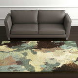 5' X 7' Blue and Ivory Abstract Power Loom Area Rug - Homeroots - Flyclothing LLC