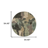 8' Blue and Ivory Round Abstract Power Loom Area Rug - Homeroots - Flyclothing LLC