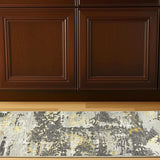 8' Runner Gray and Ivory Abstract Power Loom Runner Rug - Homeroots - Flyclothing LLC