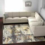 7' X 10' Gray and Ivory Abstract Power Loom Area Rug - Homeroots - Flyclothing LLC