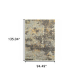 8' X 11' Gray and Ivory Abstract Power Loom Area Rug - Homeroots - Flyclothing LLC