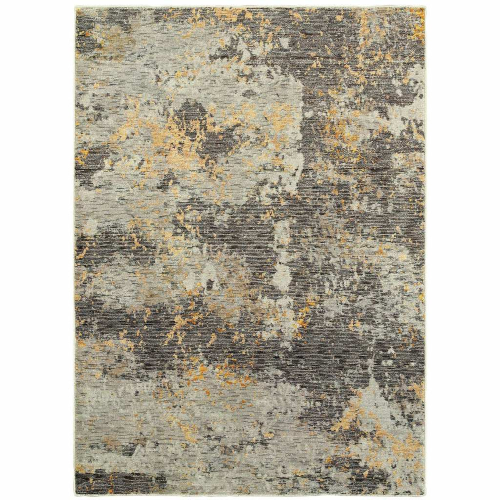 9' X 12' Gray and Ivory Abstract Power Loom Area Rug - Homeroots - Flyclothing LLC