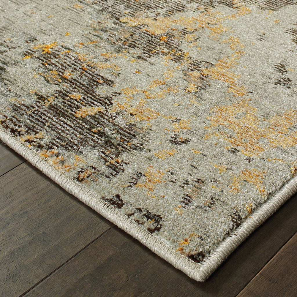 9' X 12' Gray and Ivory Abstract Power Loom Area Rug - Homeroots - Flyclothing LLC