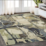5' X 7' Blue and Gray Abstract Power Loom Area Rug - Homeroots - Flyclothing LLC