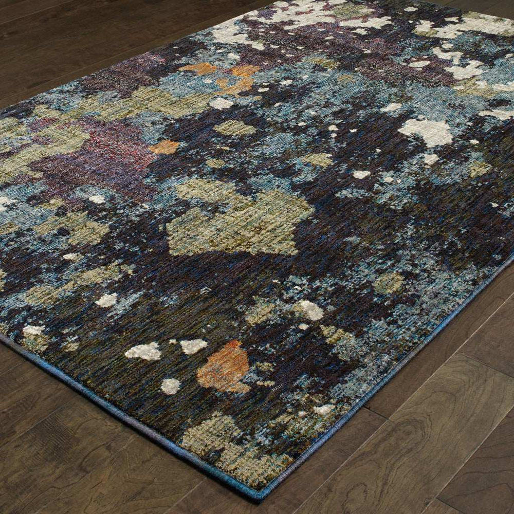 10' X 13' Blue and Green Abstract Power Loom Area Rug - Homeroots - Flyclothing LLC