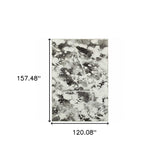 10' X 13' Gray and White Abstract Power Loom Area Rug - Homeroots - Flyclothing LLC