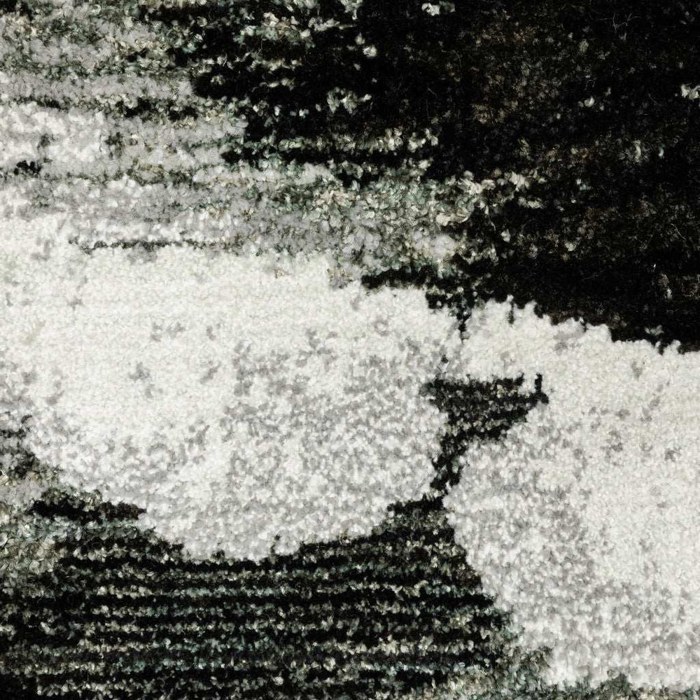 10' X 13' Gray and White Abstract Power Loom Area Rug - Homeroots - Flyclothing LLC