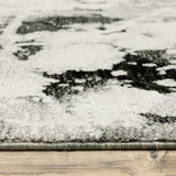 12' Runner Charcoal and White Abstract Power Loom Runner Rug - Homeroots - Flyclothing LLC
