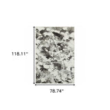 7' X 10' Gray and White Abstract Power Loom Area Rug - Homeroots - Flyclothing LLC