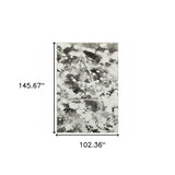 9' X 12' Gray and White Abstract Power Loom Area Rug - Homeroots - Flyclothing LLC