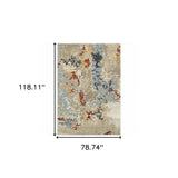 7' X 10' Blue and Beige Abstract Power Loom Area Rug - Homeroots - Flyclothing LLC