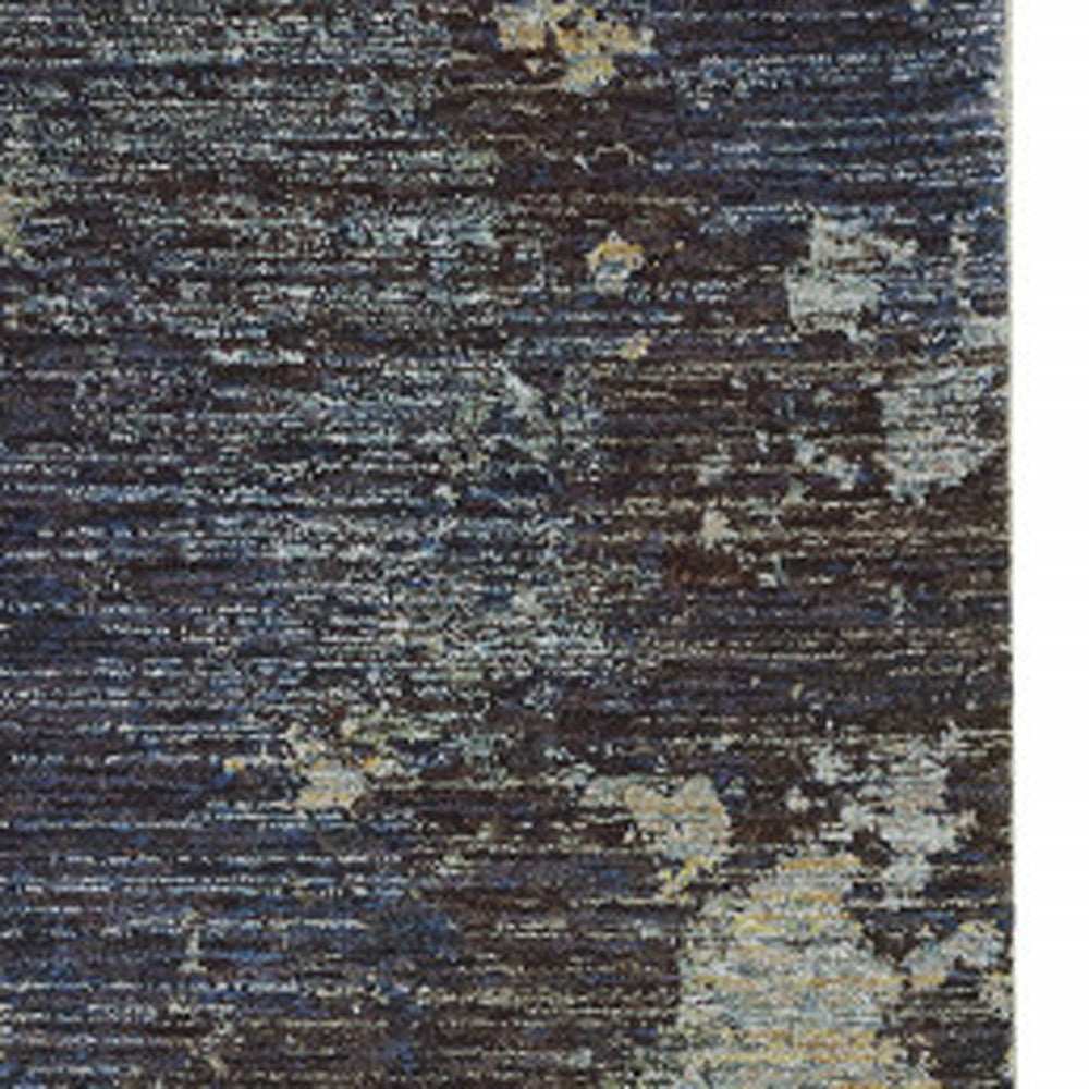 8' Runner Navy Blue Abstract Power Loom Runner Rug - Homeroots - Flyclothing LLC