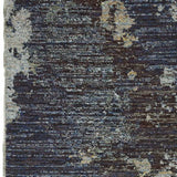12' Runner Navy and Blue Abstract Power Loom Runner Rug - Homeroots - Flyclothing LLC