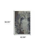 5' X 7' Navy Blue Abstract Power Loom Area Rug - Homeroots - Flyclothing LLC