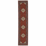 2' X 10' Blue And Red Oriental Power Loom Runner Rug With Fringe - Homeroots - Flyclothing LLC