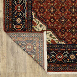 2' X 10' Blue And Red Oriental Power Loom Runner Rug With Fringe - Homeroots - Flyclothing LLC