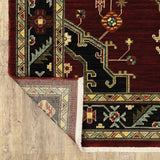 12' Red And Black Oriental Power Loom Runner Rug With Fringe - Homeroots - Flyclothing LLC