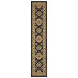 12' Blue and Orange Oriental Power Loom Runner Rug - Homeroots - Flyclothing LLC