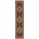 2' X 10' Red And Ivory Oriental Power Loom Runner Rug With Fringe - Homeroots - Flyclothing LLC
