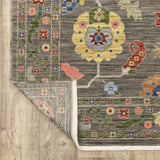 2' X 10' Charcoal Oriental Power Loom Runner Rug With Fringe - Homeroots - Flyclothing LLC