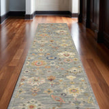 2' X 10' Gray And Ivory Oriental Power Loom Runner Rug With Fringe - Homeroots - Flyclothing LLC