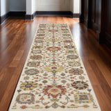 2' X 10' Gray And Ivory Oriental Power Loom Runner Rug With Fringe - Homeroots - Flyclothing LLC