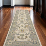 2' X 10' Blue And Ivory Oriental Power Loom Runner Rug With Fringe - Homeroots - Flyclothing LLC