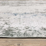 4' X 6' Silver Grey Charcoal And Light Blue Abstract Printed Stain Resistant Non Skid Area Rug - Homeroots - Flyclothing LLC