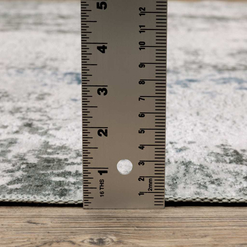 4' X 6' Silver Grey Charcoal And Light Blue Abstract Printed Stain Resistant Non Skid Area Rug - Homeroots - Flyclothing LLC