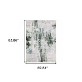 5' X 7' Gray And White Abstract Printed Stain Resistant Non Skid Area Rug - Homeroots - Flyclothing LLC