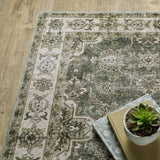 2' X 3' Ivory And Blue Oriental Printed Stain Resistant Non Skid Area Rug - Homeroots - Flyclothing LLC