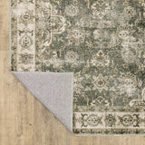 2' X 3' Ivory And Blue Oriental Printed Stain Resistant Non Skid Area Rug - Homeroots - Flyclothing LLC