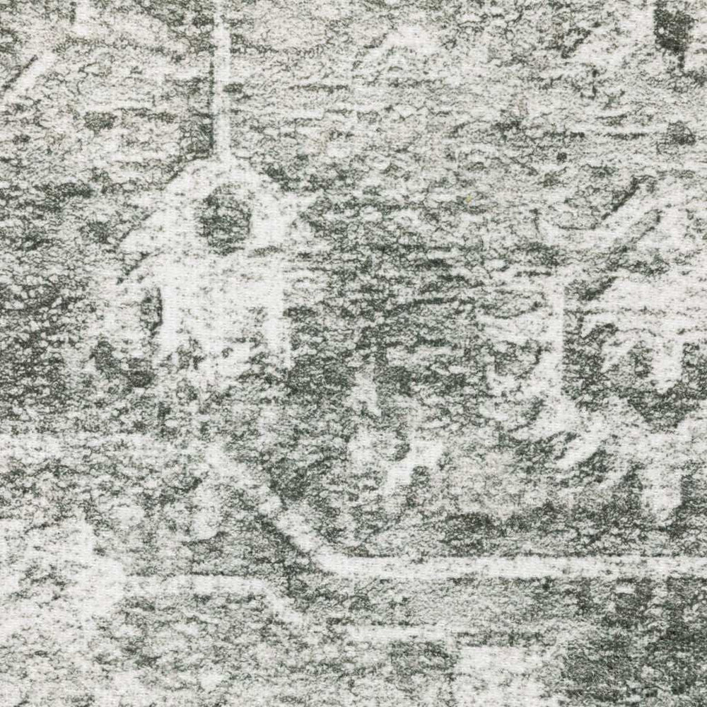 2' X 3' Sage Green Grey Ivory And Silver Oriental Printed Stain Resistant Non Skid Area Rug - Homeroots - Flyclothing LLC