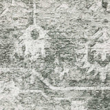 2' X 3' Sage Green Grey Ivory And Silver Oriental Printed Stain Resistant Non Skid Area Rug - Homeroots - Flyclothing LLC